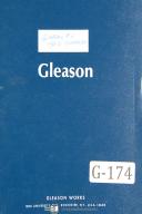 Gleason-Gleason No. 2 Hypoid Generator Machine, Operators Instruction Manual-#2-No. 2-01